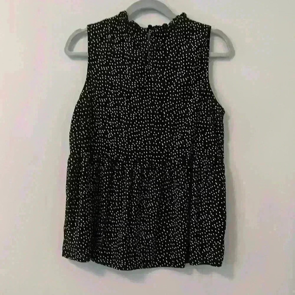 Harve Benard Size Small Peplum Black and White Polka Dot Sleeveless Blouse - Picture 3 of 4